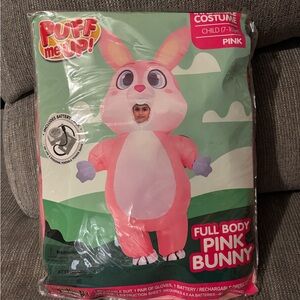 Puff Me Up! Full Body Pink Bunny Inflatable Halloween Costume Child (Ages 7-10